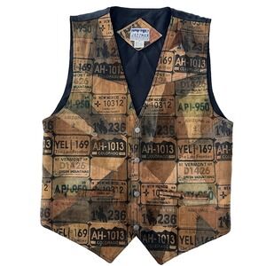 Jazzman Sportswear‎ Men's Vest Size M Brown Leather Patchwork Tags Western Rodeo